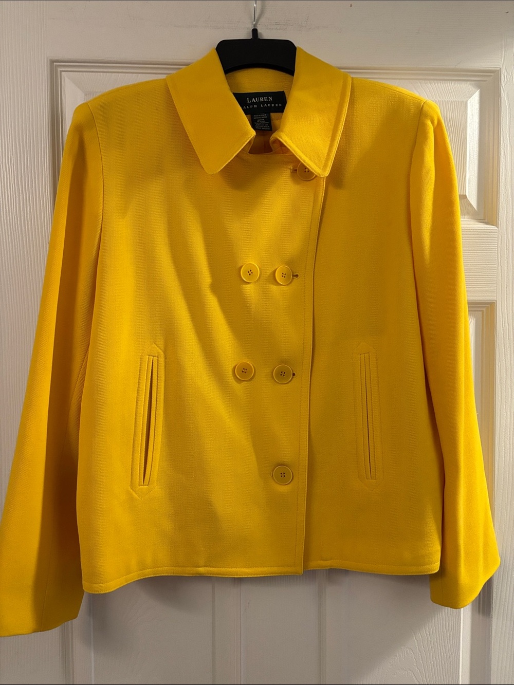 Lauren Ralph Lauren Bright Yellow Double-Breasted Blazer Jacket - Picture 1 of 5